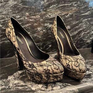 Dolce & Gabbana Satin with Lace Pumps